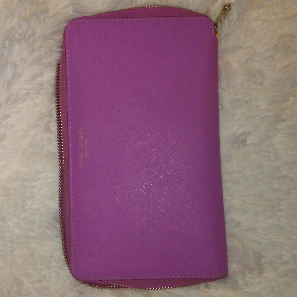 Henri Bendel Purple Wallet with Gold Accents - Picture 2 of 8